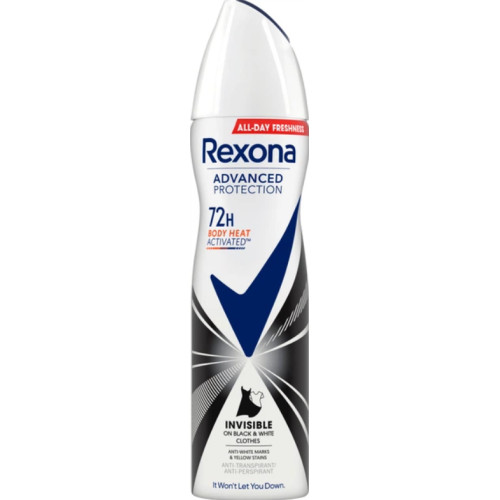 Антиперспірант-аерозоль Rexona Невидимий на чорному та білому 72 години, 150 мл